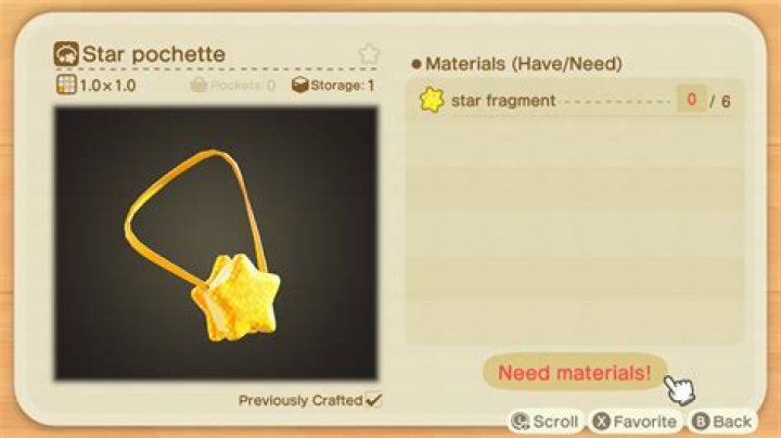 Animal Crossing: New Horizons Celeste Star Fragment DIY recipe list