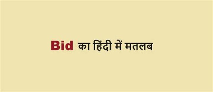 Bid Meaning in Hindi