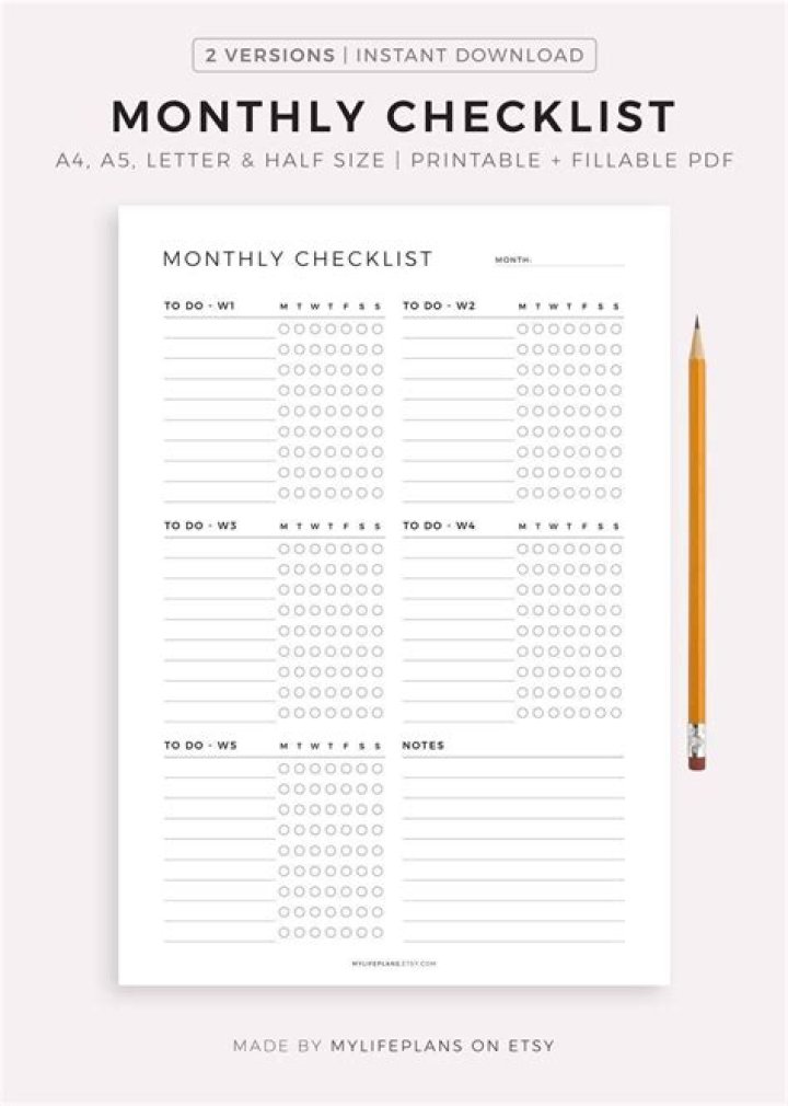 Checklist Template Word and Excel