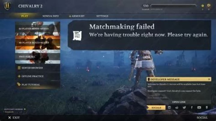 Chivalry 2 Matchmaking Failed PS5