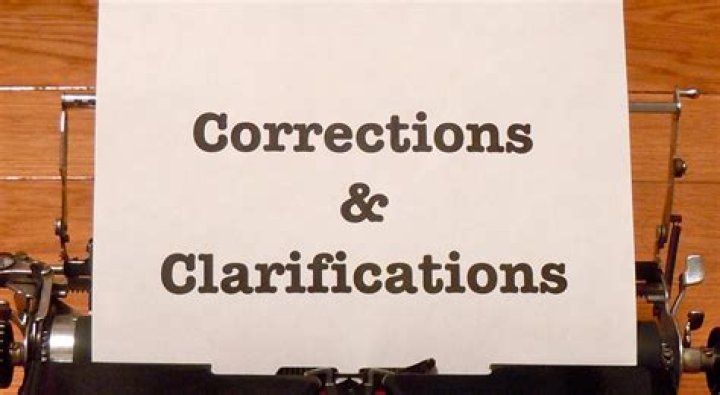 	CORRECTIONS AND CLARIFICATIONS	