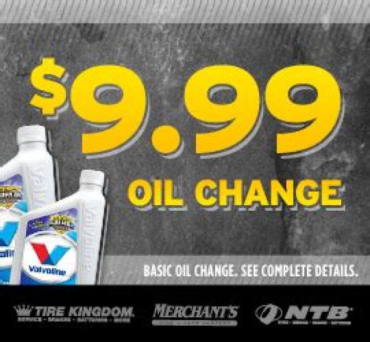 	Coupon: $9.99 oil change and tire rotation at Tire Kingdom	