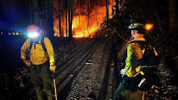 Despite rain, large wildfire in North Carolina grows, threatening structures