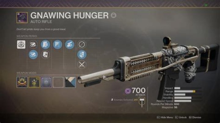 Destiny 2 Gnawing Hunger: How to Get Legendary Auto Rifle, Stats & More