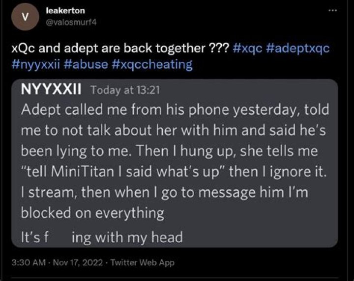 Did xQc Cheat On Adept With Nyyxxii? Break Up Drama Explained