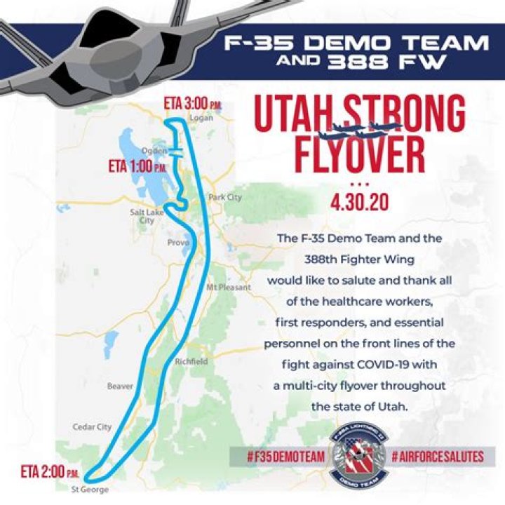 F35A Flyover From HAFB Honors Health Care Workers, First Responders, Veterans