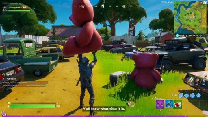 Fortnite: Carry a Giant Pink Teddy Bear Found in Risky Reels 100 Meters Guide