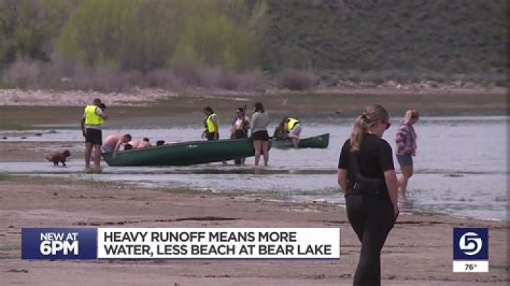 Heavy runoff means more water, less beach at Bear Lake