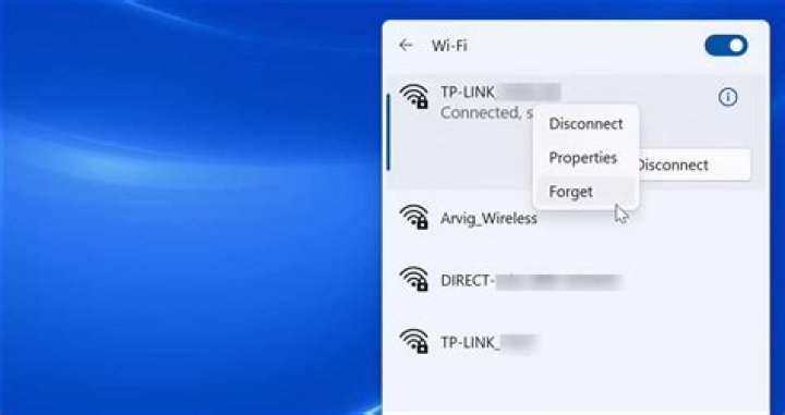 How do I reconnect to my WiFi network after forgetting it?