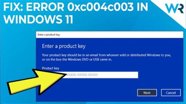 How to Fix the Windows 11 Activation Error Code 0xc004c003