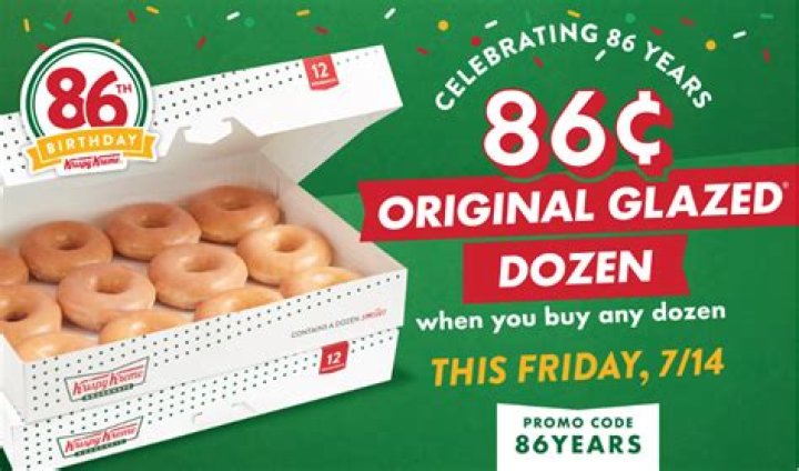 Krispy Kreme rolls out 86 cent deal for its 86th birthday