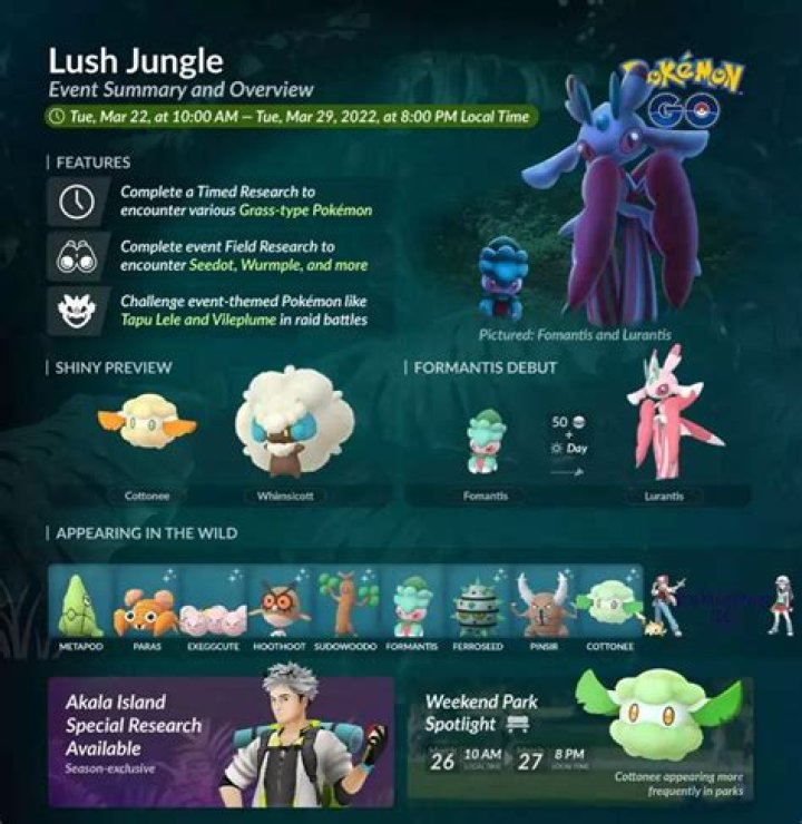 Lush Jungle event | Pokémon Go guide