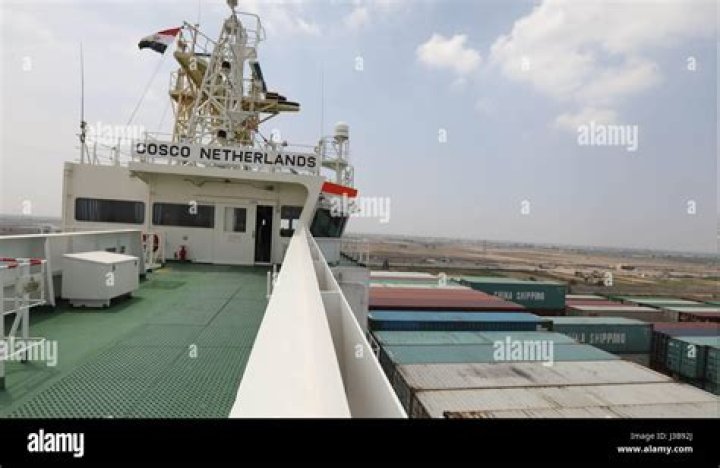 Merchant Vessel COSCO Netherlands crosses Suez Canal - Xinhua