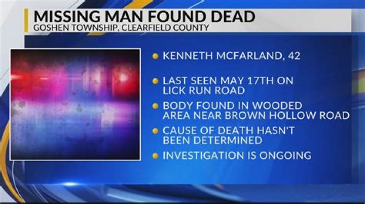 Missing Clearfield County man found dead in wooded area