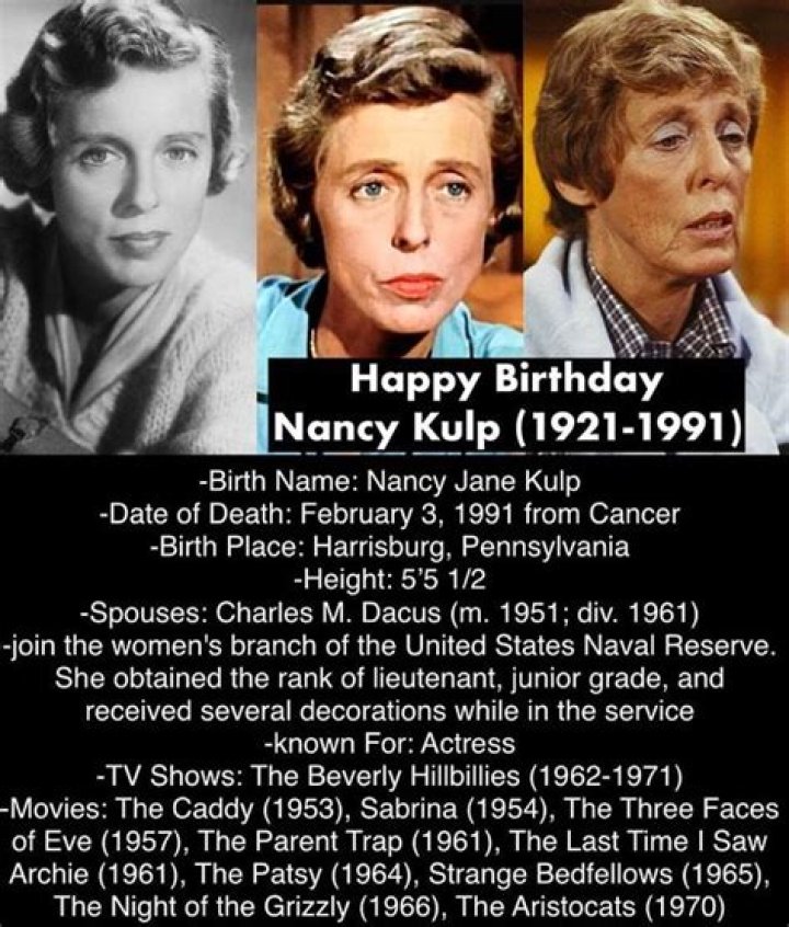 Nancy kulp cause of death Who Was Nancy Kulp? What Happened to Nancy Kulp?