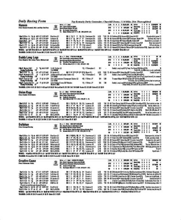 	PAPER TO CHALLENGE DAILY RACING FORM	