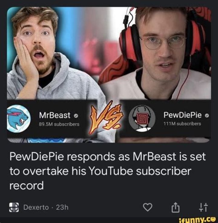 PewDiePie responds as MrBeast is set to overtake his YouTube subscriber record