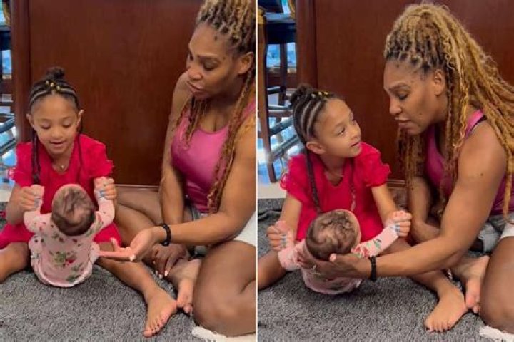 SERENA WILLIAMS AND DAUGHTERS “WORK OUT” IN CUTE VIDEO