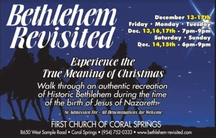 	Springs church to continue with Bethlehem Revisited	