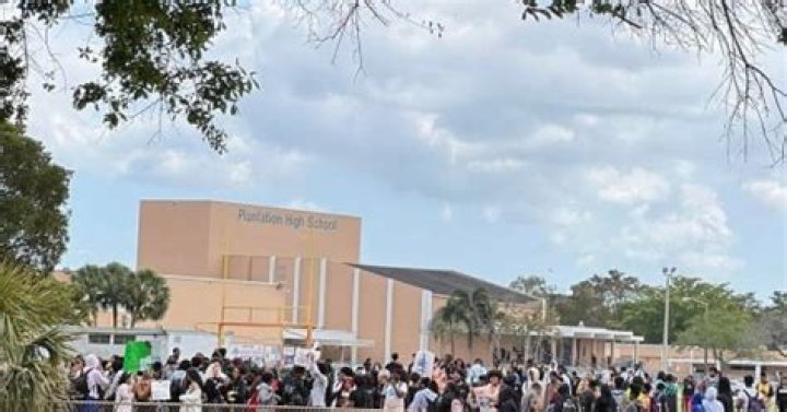 	Threatened with suspension, Plantation High School student leads classmates on walkout to protest DeSantis	
