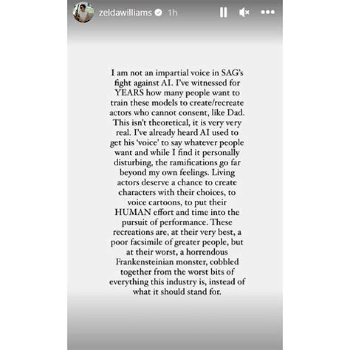 Zelda Williams Slams Use of AI to Exploit Her Late Father’s Legacy 